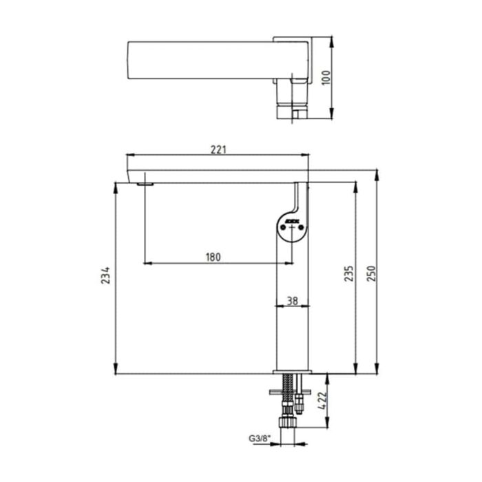 ECA İcon Yüksek Tip Lavabo Bataryası - 102188044H - Çanak Lavabo Bataryası - 1