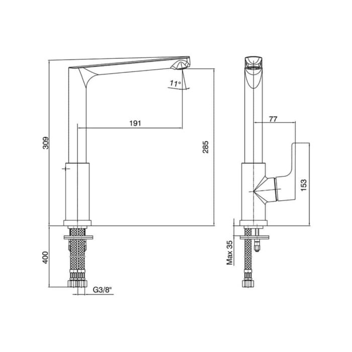 ECA Luna Dokunmatik Eviye Bataryası - 102118075H - Mutfak Eviye Bataryası - 1