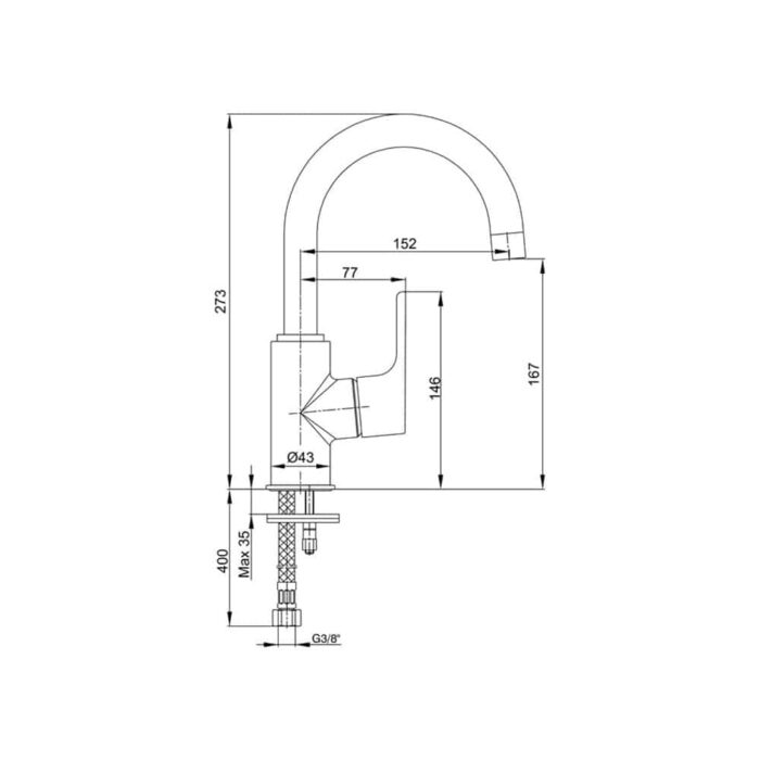 ECA Luna Döner Borulu Lavabo Bataryası - 102108953 - Lavabo Bataryası - 1
