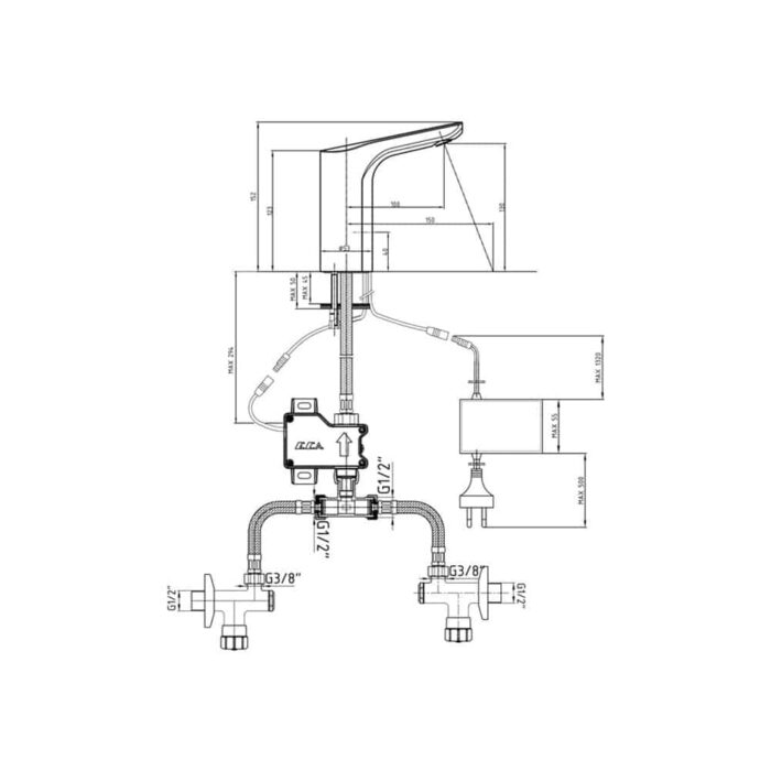 ECA Luna Fotoselli Lavabo Bataryası, Adaptörlü - 108108054 - Fotoselli Lavabo Bataryası - 1