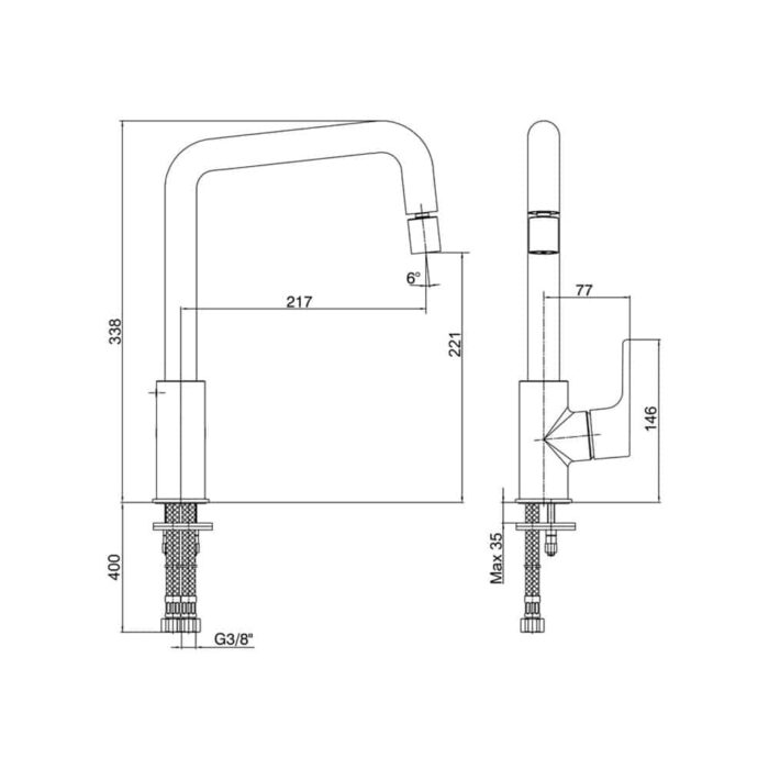 ECA Luna Mafsallı Eviye Bataryası - 102118044 - Mutfak Eviye Bataryası - 1