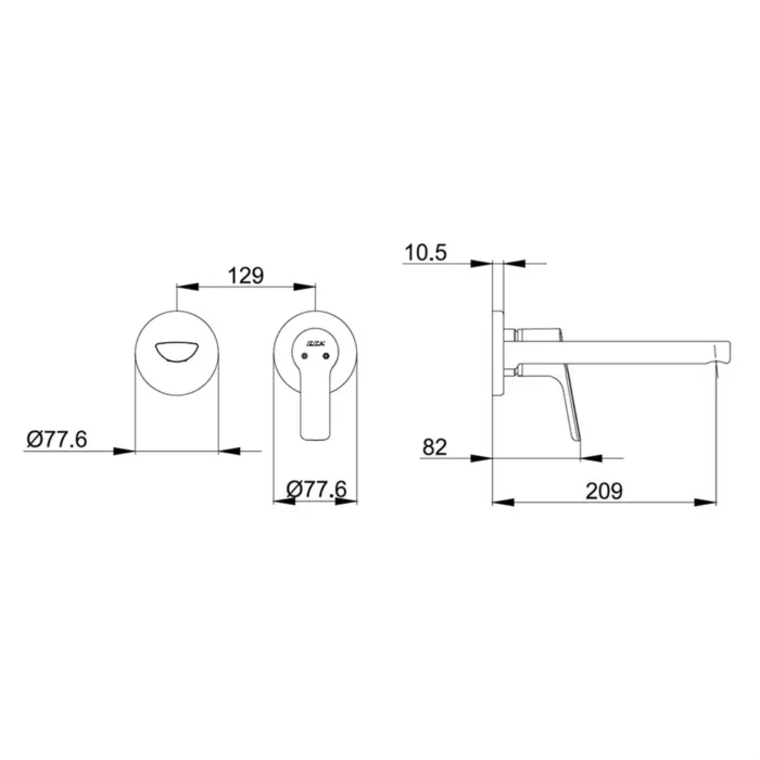 ECA Luna Rozetli Altın Ankastre Lavabo Bataryası - 102867606-K - Ankastre Lavabo Bataryası - 2