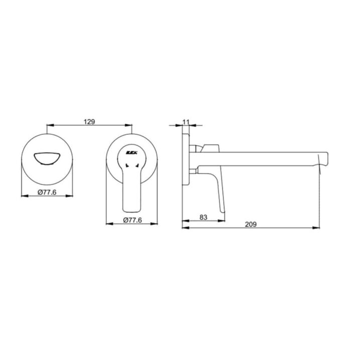 ECA Luna Rozetli Ankastre Lavabo Bataryası - 102167606-K - Ankastre Lavabo Bataryası - 2