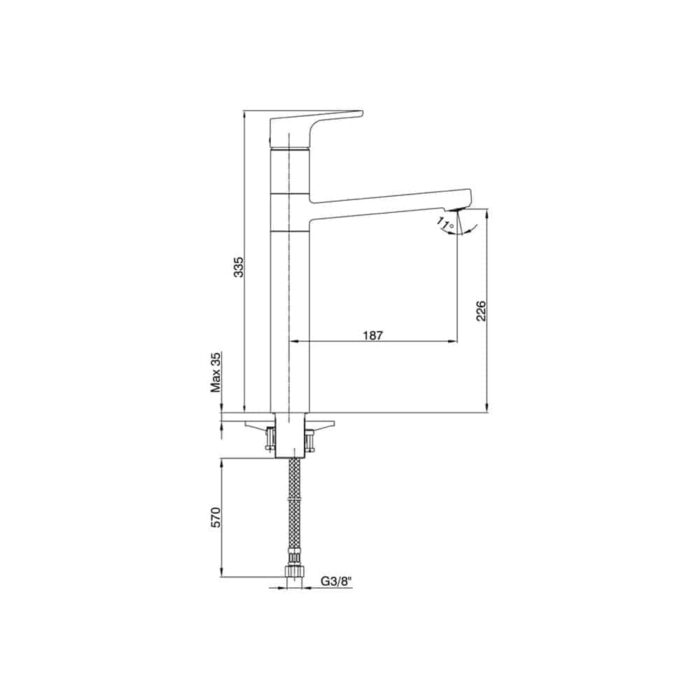 ECA Luna Yüksek Tip Lavabo Bataryası - 102108949 - Çanak Lavabo Bataryası - 1