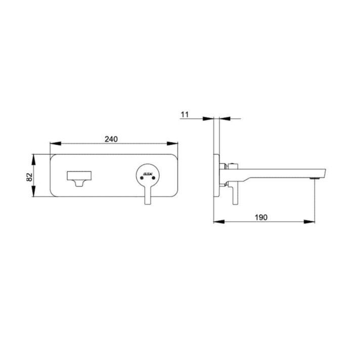 ECA Mina Rozetli Ankastre Lavabo Bataryası - 102167604H-K - Ankastre Lavabo Bataryası - 1