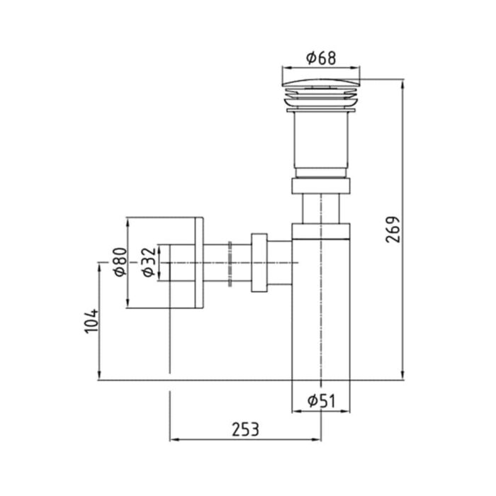 ECA Minimal Bas Bırak Lavabo Sifonu - 102119056 - Banyo ve Mutfak Tamamlayıcı Gereçleri - 1