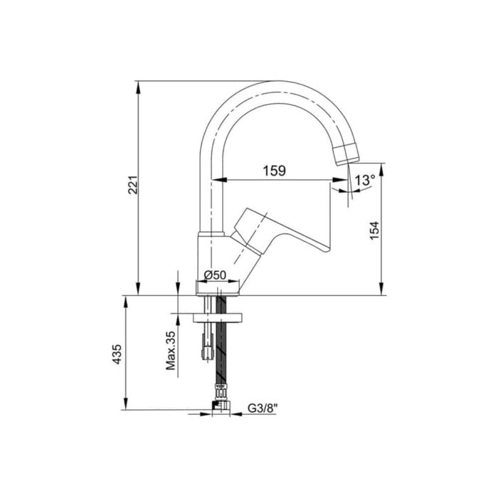 ECA Niobe Kuğu Borulu Lavabo Bataryası - 102188054 - Lavabo Bataryası - 1