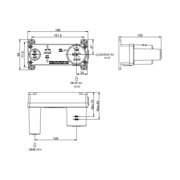 ECA Novita Ankastre Lavabo Bataryası Sıva Altı Grubu - 102166603H - Ankastre Sıva Altı Grubu - 1