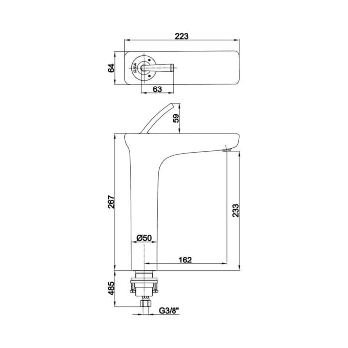ECA Novita Yüksek Tip Lavabo Bataryası ECA Novita Yüksek Tip Lavabo Bataryası - 102108926H - Çanak Lavabo Bataryası - 1