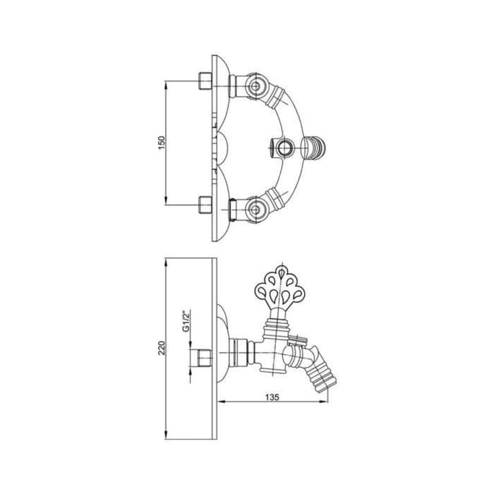 ECA Osmanlı Aplike Eviye / Lavabo Bataryası - 102206001 - Kurna Musluğu, Mutfak Eviye Bataryası, Lavabo Bataryası - 1