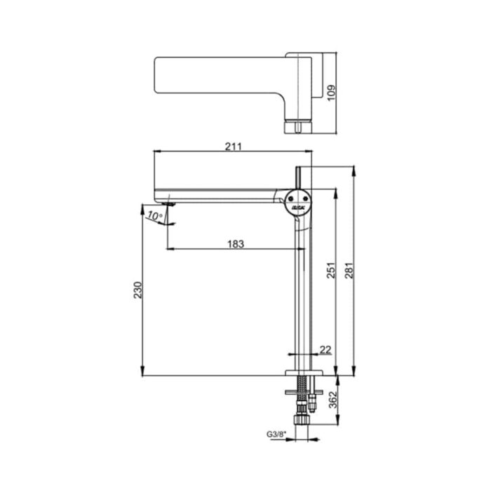 ECA Purity Yüksek Tip Lavabo Bataryası - 102188046H - Çanak Lavabo Bataryası - 1
