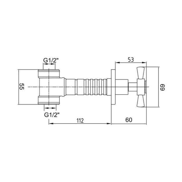 ECA Quadrille Ankastre Ara Kesme Valfi - 102151010 - Stop Valf - 1