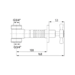 ECA Quadrille Ankastre Ara Kesme Valfi,G3/4 - 102151016 - Stop Valf - 1