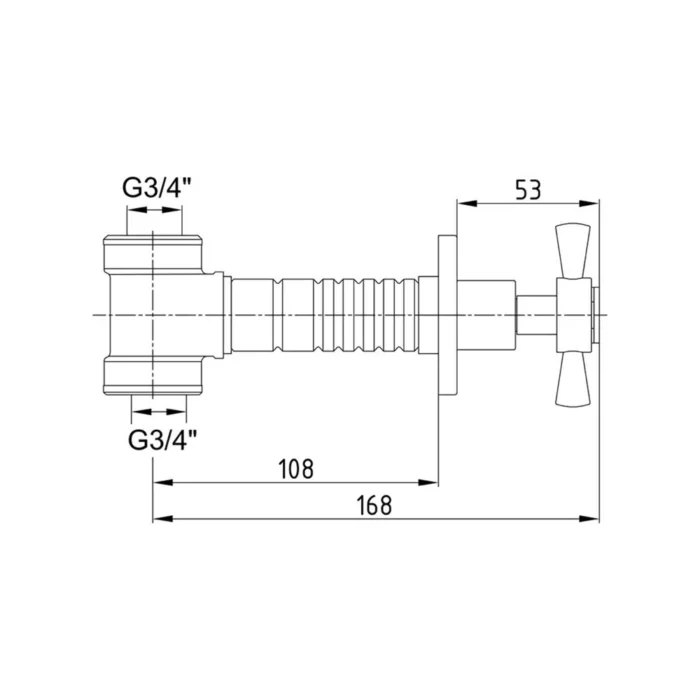ECA Quadrille Ankastre Ara Kesme Valfi,G3/4 - 102151016 - Stop Valf - 1