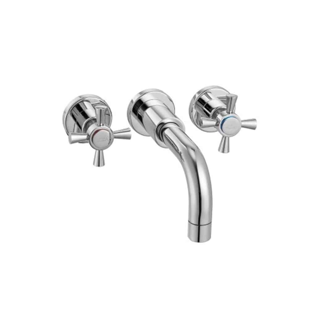 ECA Quadrille Duvardan Üç Delikli Ankastre Lavabo Bataryası ECA Quadrille Duvardan Üç Delikli Ankastre Lavabo Bataryası