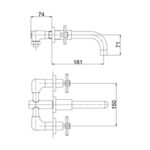 ECA Quadrille Duvardan Üç Delikli Altın Ankastre Lavabo Bataryası - 102806029 - Ankastre Lavabo Bataryası - 1