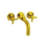 ECA Quadrille Duvardan Üç Delikli Altın Ankastre Lavabo Bataryası - 102806029 - Ankastre Lavabo Bataryası