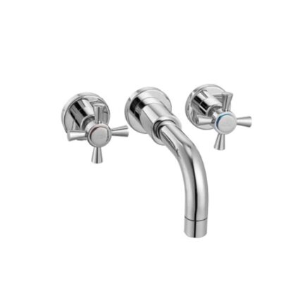 ECA Quadrille Duvardan Üç Delikli Ankastre Lavabo Bataryası - 102106029 - Ankastre Lavabo Bataryası