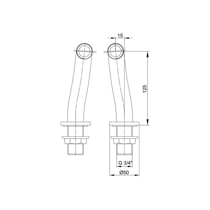 ECA Quadrille Monoblok Küvet Bataryası Dirsek Grubu - 102128038 - Duş Çıkış Dirseği - 1