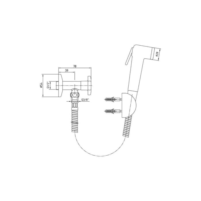 ECA Spiralli Taharet Musluğu - 102111084 - Tahret Muslukları - 1
