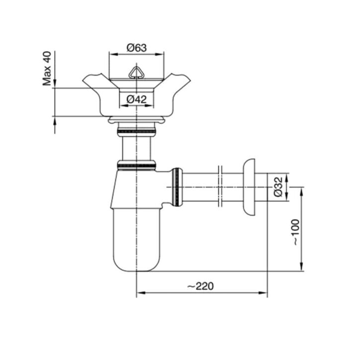 ECA Standart Lavabo Sifonu - 102119018 - Basmalı Sifon , Gider (Pop-Up) - 1