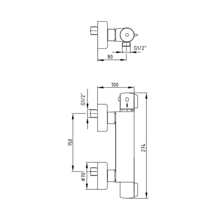 ECA Termostatik Duş Bataryası