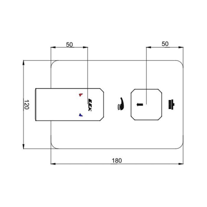 ECA Tiera Mat Siyah Çift Yollu Ankastre Duş Bataryası - 102167205C1-KDE - Ankastre Duş Bataryası - 1