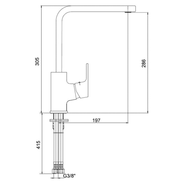 ECA Tiera Mat Siyah Eviye Bataryası - 102118123C1 - Mutfak Eviye Bataryası - 1