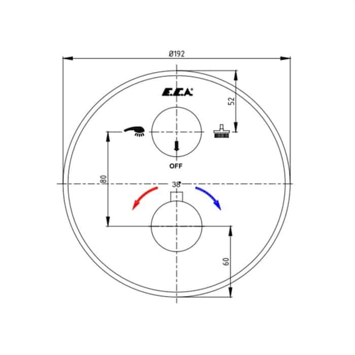 ecacift yollu oval rozetli termostatik 4f63