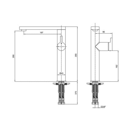 ecaeca mina yuksek tip lavabo bataryas 33 132