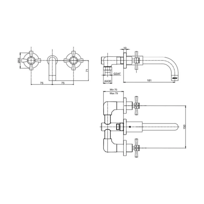 ecaeca quadrille duvardan uc delikli a 6a29df