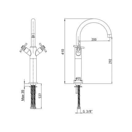 ecaeca quadrille yuksek tip lavabo bat c9 74e