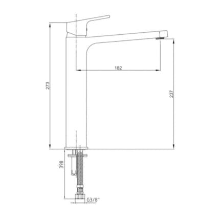 ecatiera mat siyah yuksek tip lavabo b 516be