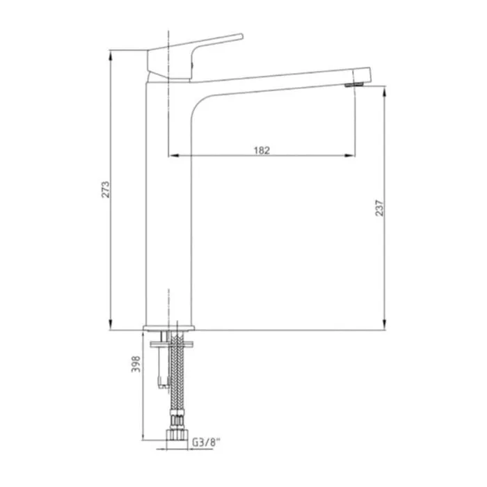 ecatiera mat siyah yuksek tip lavabo b 516be