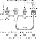 Hansgrohe 4 Delikli Küvet Bataryası İç Set - 13244180 - Banyo Ankastre Ürünleri - 1