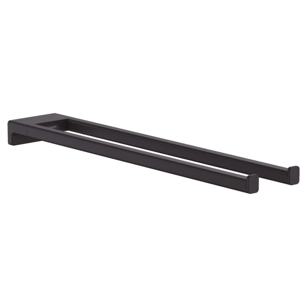 Hansgrohe AddStoris İkili Havluluk Satin Siyah Hansgrohe AddStoris İkili Havluluk Satin Siyah