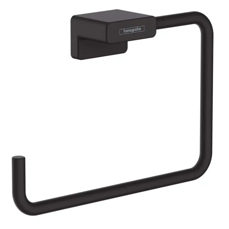 Hansgrohe AddStoris Halka Havluluk Satin Siyah - 41754670 - Tuvalet Kağıtlık