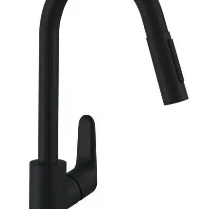 Hansgrohe Focus Eviye Bataryası 230 Spiralli Siyah