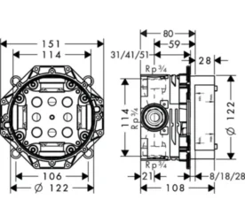 hansgrohe ibox ankastre banyo ic set 10924