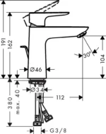 Hansgrohe Talis E Lavabo Bataryası 110 Mat Bronz - 71710140 - Hansgrohe Kampanyalı Ürünler, Lavabo Bataryaları - 1