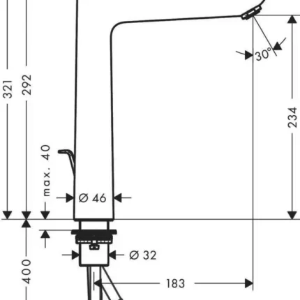 hansgrohe talis e lavabo bataryasi 240 sifon kumandali 12793