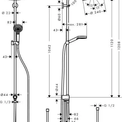 hansgrohe crometta s240 reno dus kolonu 11707