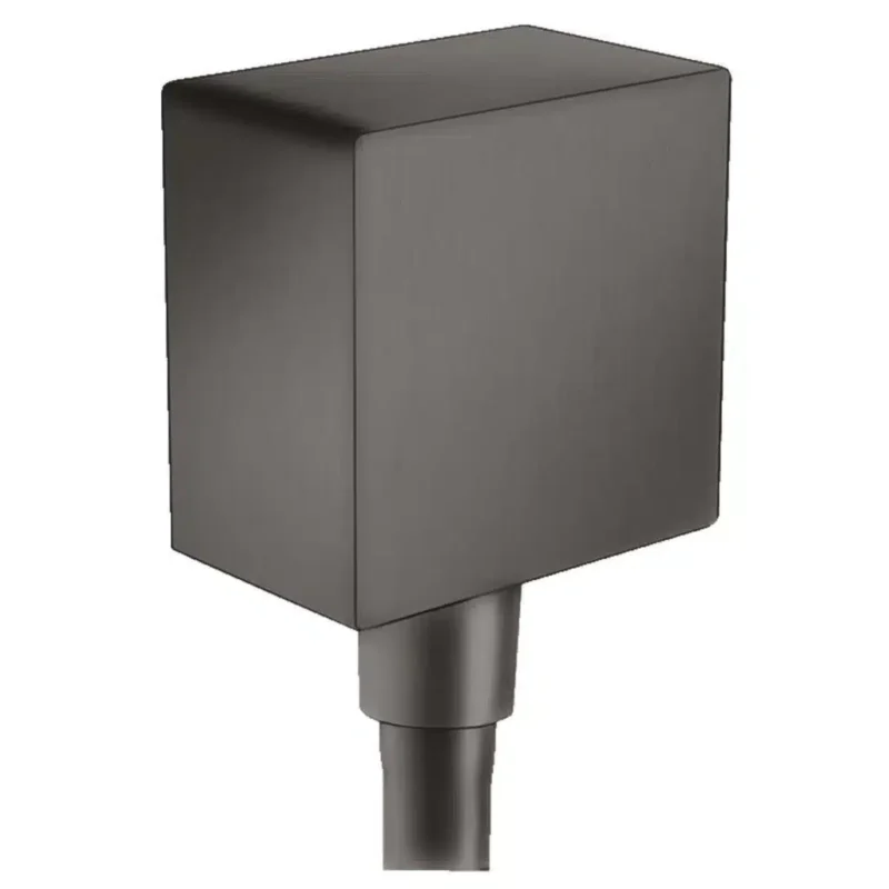 Hansgrohe Fixfit S Square Duş Çıkış Dirseği Mat Siyah Krom - 26455340 - Duş Çıkış Dirseği