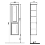 Kale Miro 42 cm Mat Beyaz Sağ Boy Dolabı - 310300100270 - Boy Dolaplar - 1