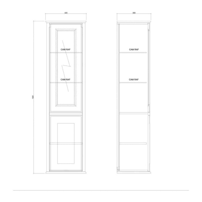 Kale Miro 42 cm Mat Beyaz Sol Boy Dolabı