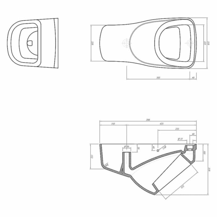 Kale Optimum Beyaz Üstten Su Girişli Pisuvar - 310200300009 - Pisuvarlar - 1