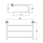 Kale Public 54 cm Krom Oval Raflı Havluluk