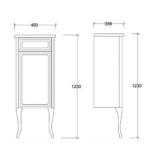 Kale Victorian 50 cm Antrasit Sağ Boy Dolabı