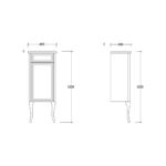 Kale Victorian 50 cm Antrasit Sol Boy Dolabı - 310300100122 - Boy Dolaplar - 2