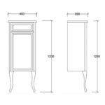 Kale Victorian 50 cm Krem Sağ Boy Dolabı - 310300100123 - Boy Dolaplar - 1